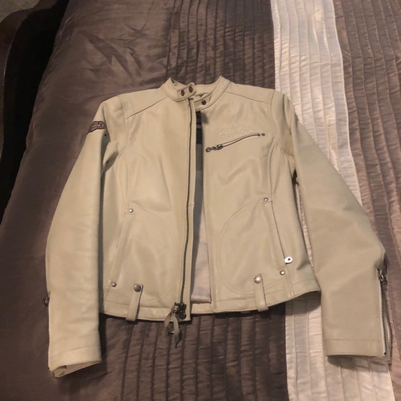Harley Davidson Cream leather jacket and chaps - Picture 1 of 7